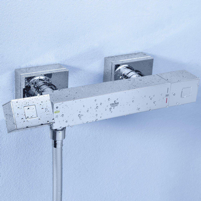 Grohe Cube Douchekraan - thermostatisch - met koppelingen - chroom