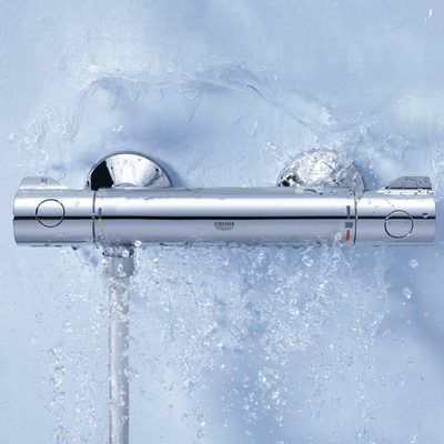 Grohe Grohtherm 800 Douchekraan - thermostatisch - met koppelingen - EcoJoy - volumegreep met ecobutton - chroom