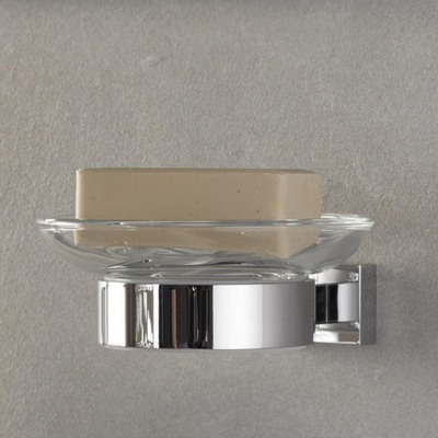 Grohe Essentials Cube Bekerhouder - 7.2x10.7x2.8cm - zonder glas - brushed hard graphite (antraciet)