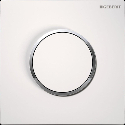Geberit type 10 plaque de commande pour urinoir - pneumatique - bouton rond - blanc/chrome brillant