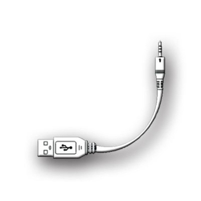 Aquasound Wipod usb-kabel met 2.1 mini-jack (wit) -