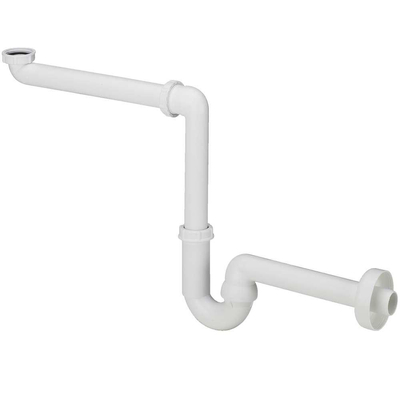 Viega siphon gain de place en plastique 5/4 x32mm avec tube mural et rosace blanc
