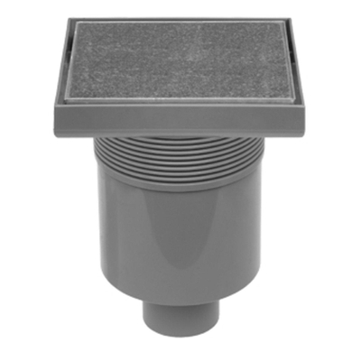 Easy Drain Aqua Quattro Tegel vloerput met ABS afwerkdeel/RVS betegelbaar rooster en uitloop verticaal 15x15cm inbouwdiepte 117 155mm waterslot 50mm OUTLETSTORE