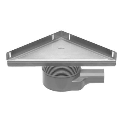 Easy drain Aqua Plus Delta Zero Vloerput - 24x33cm - zijuitlaat - inbouwdiepte 7.4cm - geborsteld RVS