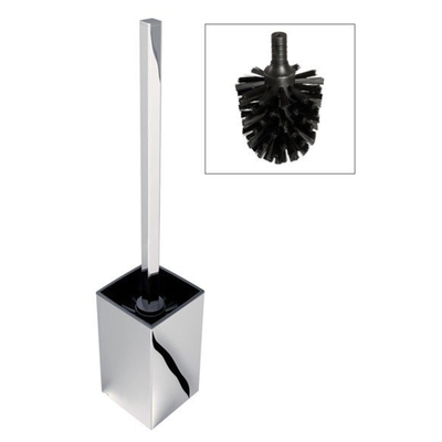 Geesa Hotel Brosse de toilette avec support Chrome (tête de brosse noire)