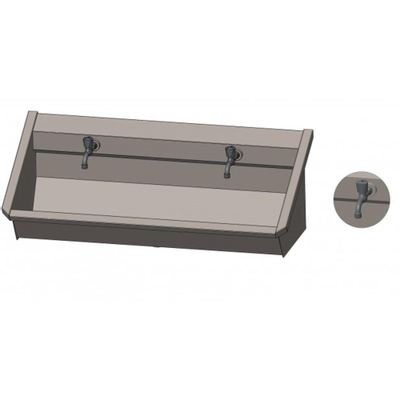 Intersan Sanilav auge de lavage 120cm avec 2 robinets inox 304