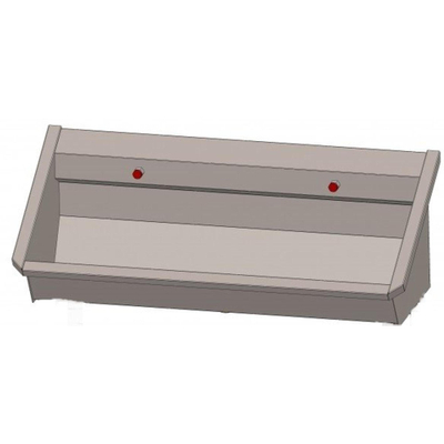 Intersan Sanilav auge de lavage 120cm 2 personnes avec 2 trous de robinet inox 304