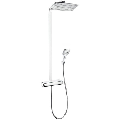 Hansgrohe Raindance e - select e - 360 - showerpipe - ecostat - ecosmart wit-chr - thermostaat - wit chroom