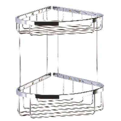 Geesa Basket Étagère de douche d'angle double 27,5cm Chromé