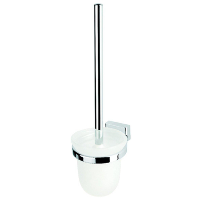 Brosse de toilette Geesa Hotel avec support Chrome (tête de brosse blanche)