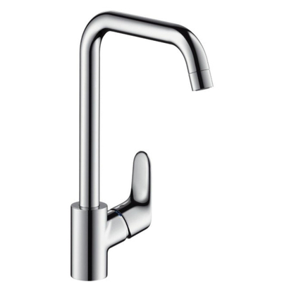 Hansgrohe Focus E2 Robinet de cuisine avec bec haut pivotant réglable à 110 degrés. 150 degrés et 360 degrés chrome
