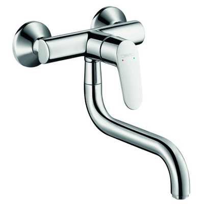 Hansgrohe Focus m41 keukenkraan - voor wandmontage - met koppelingenHOH=15cm - hoogglans chroom