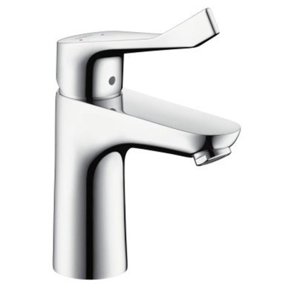 Hansgrohe Focus Care wastafelkraan - met ComfortZone - 100 met verlengde greep - 12.1cm - ecosmart - met waste - hoogglans chroom