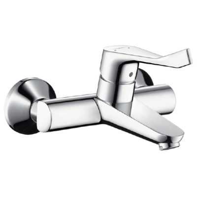 Hansgrohe Focus Care - opbouw wandkraan - met koppelingen - met verlengde greep - 12.1cm - ecosmart - hoogglans chroom