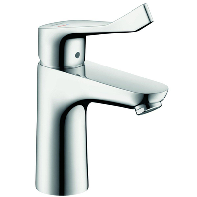 Hansgrohe Focus 1 greeps wastafelkraan - 100 Care - coolstart - met verlengde greep - zonder afvoer - ecosmart - hoogglans chroom