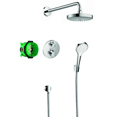 Hansgrohe Croma select s showerset compleet met ecostat s thermostaat chroom TWEEDEKANS