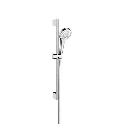Hansgrohe Croma Select S Multi glijstangset met Croma Select S Multi handdouche EcoSmart 65cm met Isiflex`B doucheslang 160cm wit/chroom
