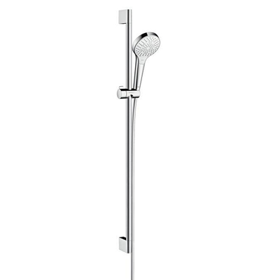 Hansgrohe Croma Select S Multi glijstangset met Croma Select S Multi handdouche EcoSmart 90cm met Isiflex`B doucheslang 160cm wit/chroom