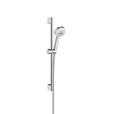 Hansgrohe Crometta 100 glijstangset met Crometta 100 Multi handdouche 65cm met MetaflexC doucheslang 160cm wit/chroom