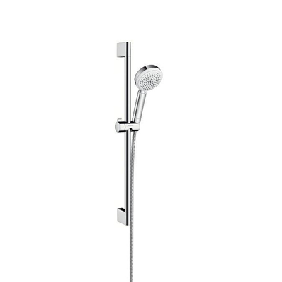 Hansgrohe Crometta 100 glijstangset met Crometta 100 Vario handdouche EcoSmart 65cm met MetaflexC doucheslang 160cm wit/chroom