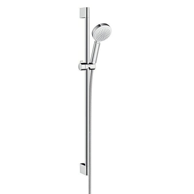 Hansgrohe Crometta 100 glijstangset met Crometta 100 Vario handdouche 90cm met MetaflexC doucheslang 160cm wit/chroom