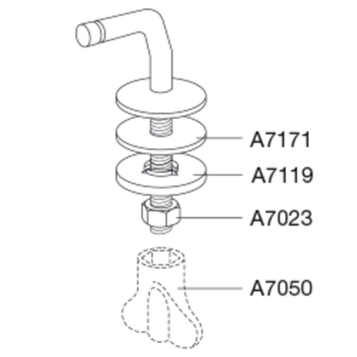Pressalit charnière fixe par paire pour Magnum acier inoxydable