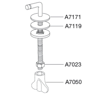 Pressalit 300 charnière fixe par paire pour Sphinx 300 cuvette au sol inox
