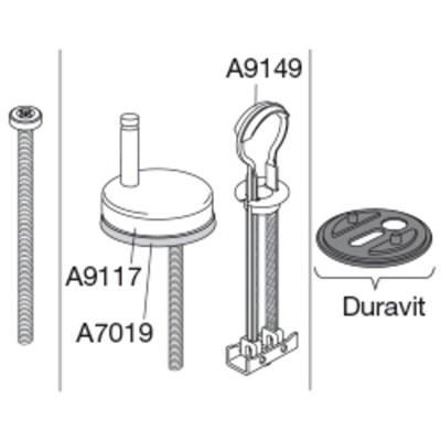 Pressalit uni jeu de charnières avec fixation basculante pour Delight et Calmo inox
