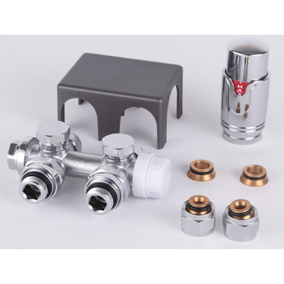 Royal Plaza bloc de raccordement universel avec bouton thermostatique cache gris chrome