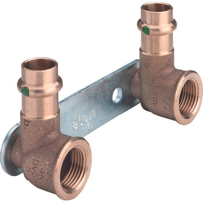 Viega Sanpress Support mural SC filetage intérieur 15x1/2 100mm bronze