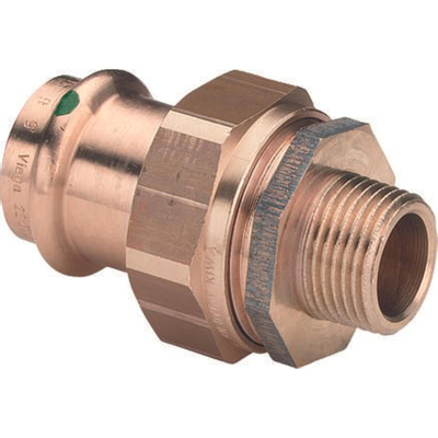 Viega Sanpress Raccord 3 pièces SC filetage extérieur 28x3/4 bronze