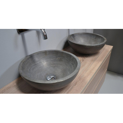 Royal Plaza Revera vasque à poser ronde 40cm sans trou de robinet blue stone