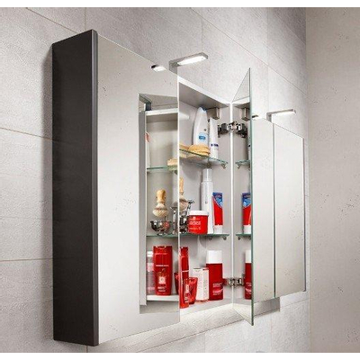 Royal Plaza Merlot armoire de toilette – 100 x 74 x 13 cm – 2 portes – Argent