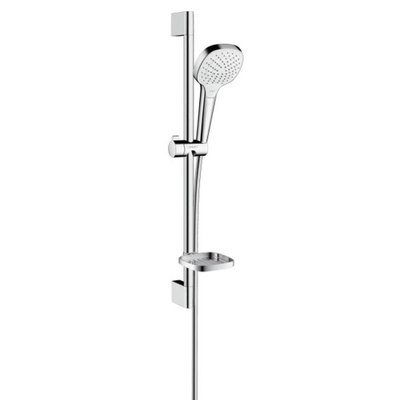 Hansgrohe Croma select e vario unica ensemble barre coulissante 65cm casetta chrome blanc