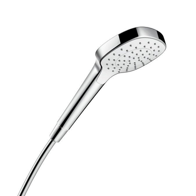 Hansgrohe Croma Select E pomme de douche à main 1 jet EcoSmart Green 1/2 xØ11cm avec jet pluie (7L/min) blanc/chrome