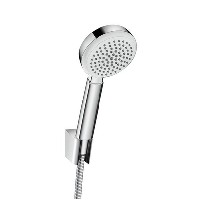 Hansgrohe Crometta 100 Porter`S badset met Crometta 100 1jet handdouche met wandhouder met MetaflexC doucheslang 125cm wit/chroom