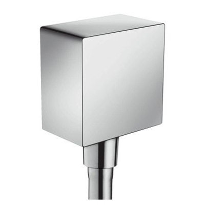 Hansgrohe Fixfit Square muuraansluitbocht - met terugslagklep - hoogglans chroom