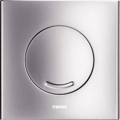 Wisa Argos plaque de commande plastique mécanique 16x16cm avec interruption de chasse pour élément WC XS chrome mat