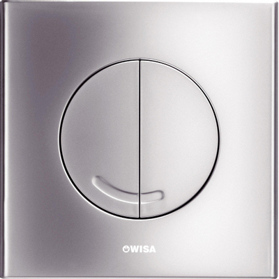 Wisa Argos plaque de commande carrée plastique 16x16cm double chasse DF chrome mat