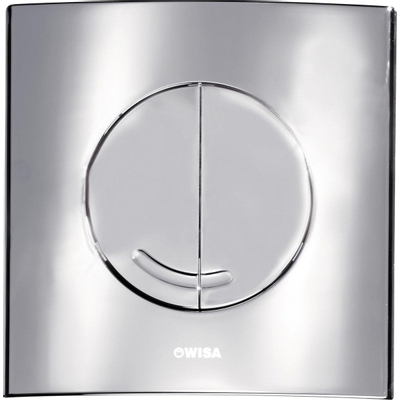 Wisa Argos Plaque de commande carrée en plastique 16x16cm double chasse DF chrome brillant