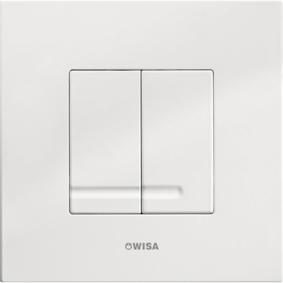 Wisa Delos Plaque de commande - carrée - 16x16x1 - double chasse - acier - blanc