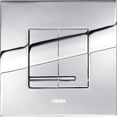 Wisa Delos Plaque de commande - carré - 16x16x1 - double chasse - acier - chrome brillant