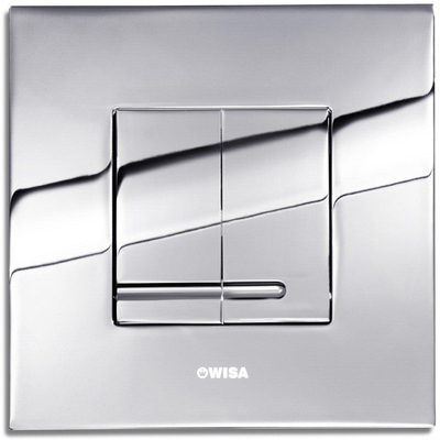 Wisa Delos Plaque de commande - carrée - 16x16x1 - double chasse - matière synthétique - chrome brillant
