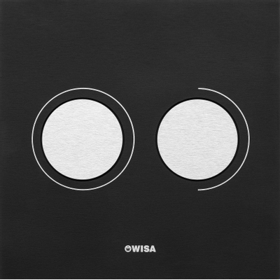 Wisa Luga plaque de commande aluminium pneumatique 16x16cm avec double chasse pour élément WC XS noir