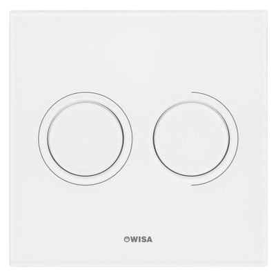 Wisa Luga plaque de commande verre pneumatique 16x16cm avec double chasse pour élément WC XS blanc