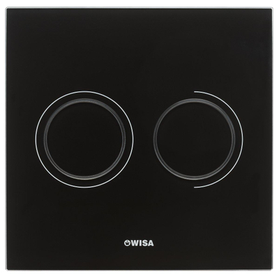 Wisa Luga plaque de commande verre pneumatique 16x16cm avec double chasse pour élément WC XS noir