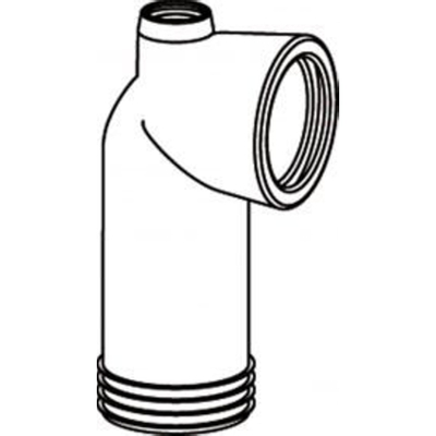 Wisa Coude d'évacuation WC avec raccord pour fontaine ou aérateur blanc