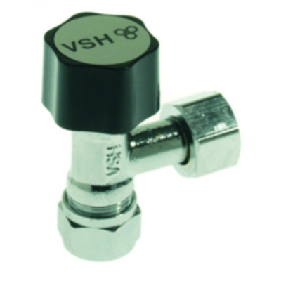 Vsh Robinet d''arrêt d''angle 3/8F x 12 mm à compression Laiton