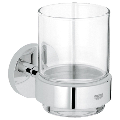 GROHE Essentials Bekerhouder - 10.6x9.9cm - met glas - chroom