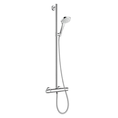 Hansgrohe Croma select e E Multi - doucheset - Ecostat - thermostatisch - handdouche 10cm - doucheslang - 160cm - wit/chroom - wit chroom